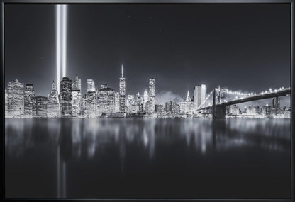 Unforgettable 9-11 | Manhattan Skyline Black & White Canvas Wall Art