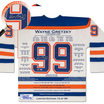 Wayne Gretzky White Career Jersey /99