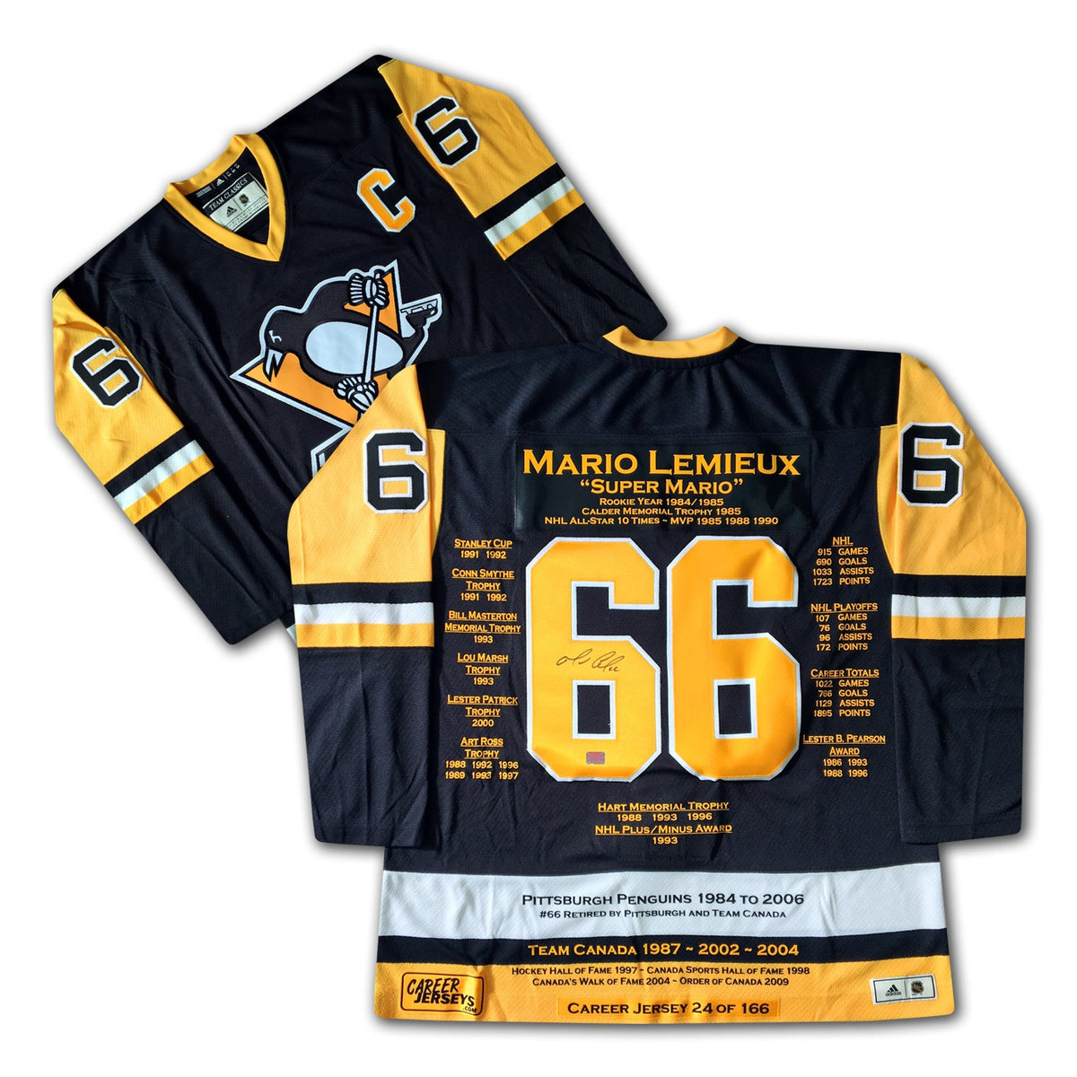 Mario Lemieux Pittsburgh Penguins Career Jersey /166