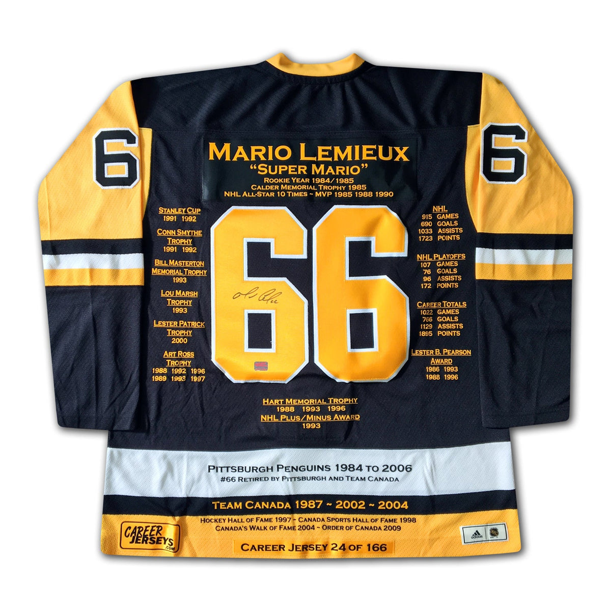 Mario Lemieux Pittsburgh Penguins Career Jersey /166