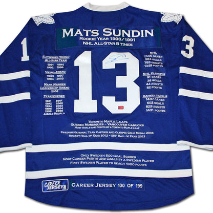 Mats Sundin Autographed Career Jersey