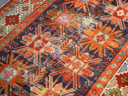 Caucasian Kazak Runner Rug | 3' 11" x 8' 10"