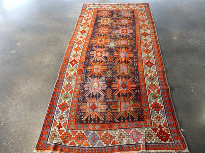 Caucasian Kazak Runner Rug | 3' 11" x 8' 10"