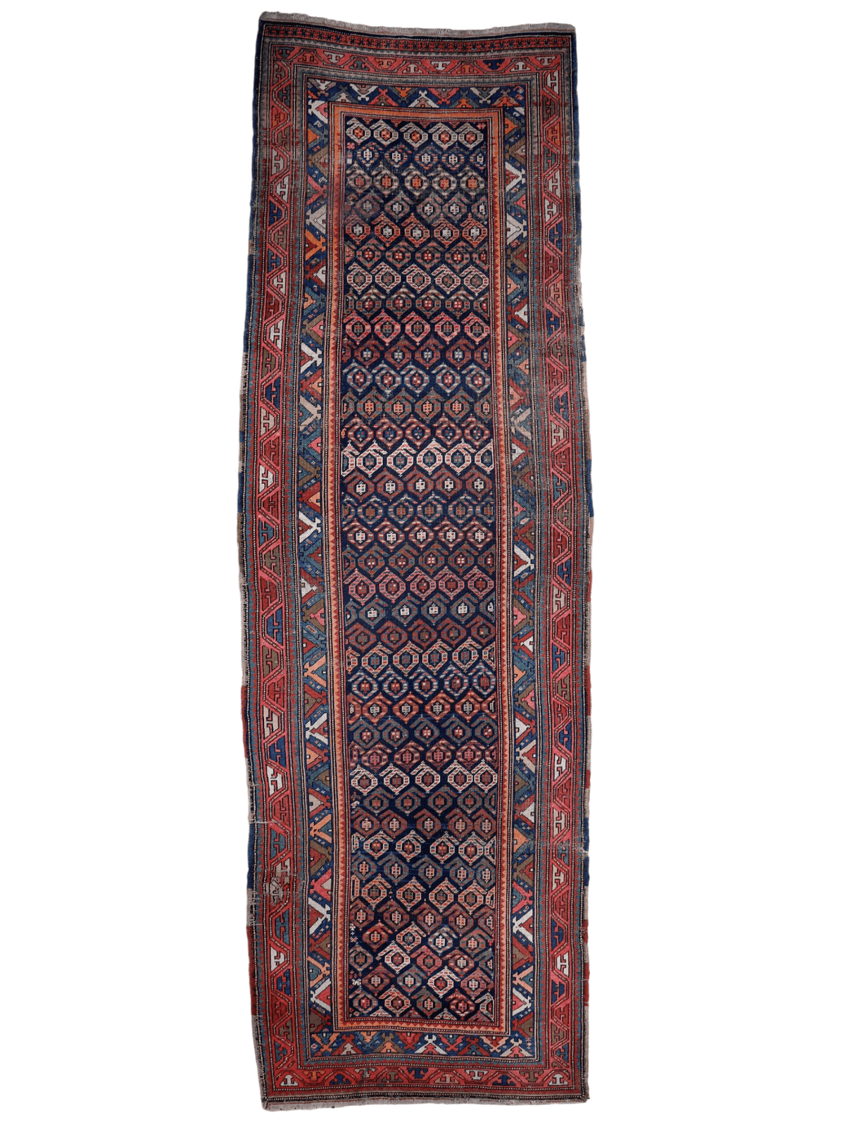 Caucasian Kazak Runner Rug | 4' 4" x 13' 9"