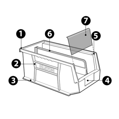 Stack & Hang Bin, 4-1/8" W x 3" H x 7-3/8" D, Blue