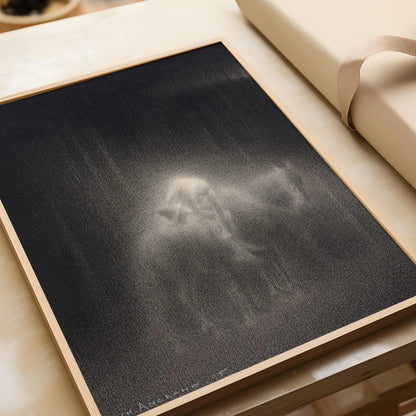 Charles Angrand - The Good Samaritan Art Print: Dreamlike Charcoal Drawing