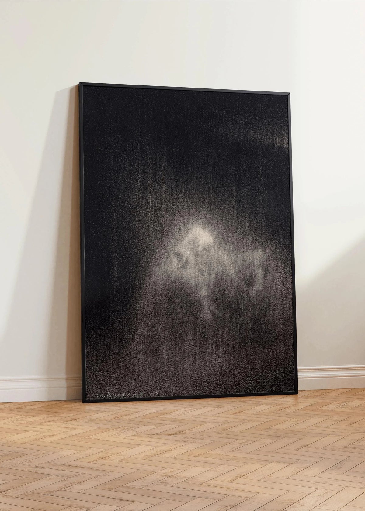 Charles Angrand - The Good Samaritan Art Print: Dreamlike Charcoal Drawing