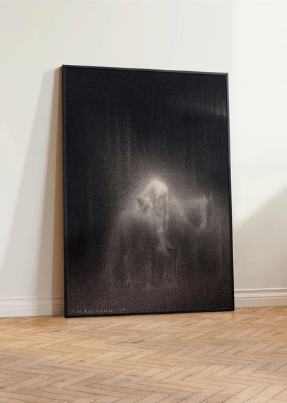 Charles Angrand - The Good Samaritan Art Print: Dreamlike Charcoal Drawing
