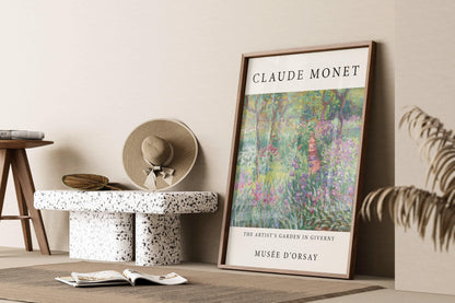 Claude Monet - Artist's Garden Giverny  | Famous Art Print (available handframed or unframed)