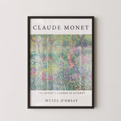 Claude Monet - Artist's Garden Giverny  | Famous Art Print (available handframed or unframed)