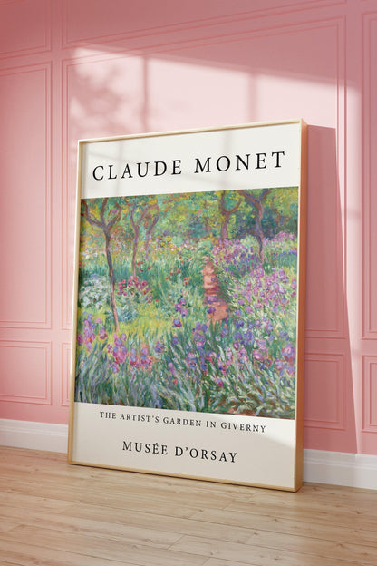 Claude Monet - Artist's Garden Giverny  | Famous Art Print (available handframed or unframed)
