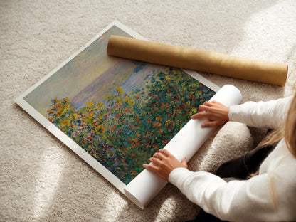 Monet Flower Beds Giclee Print: Museum-Quality Impressionist Art
