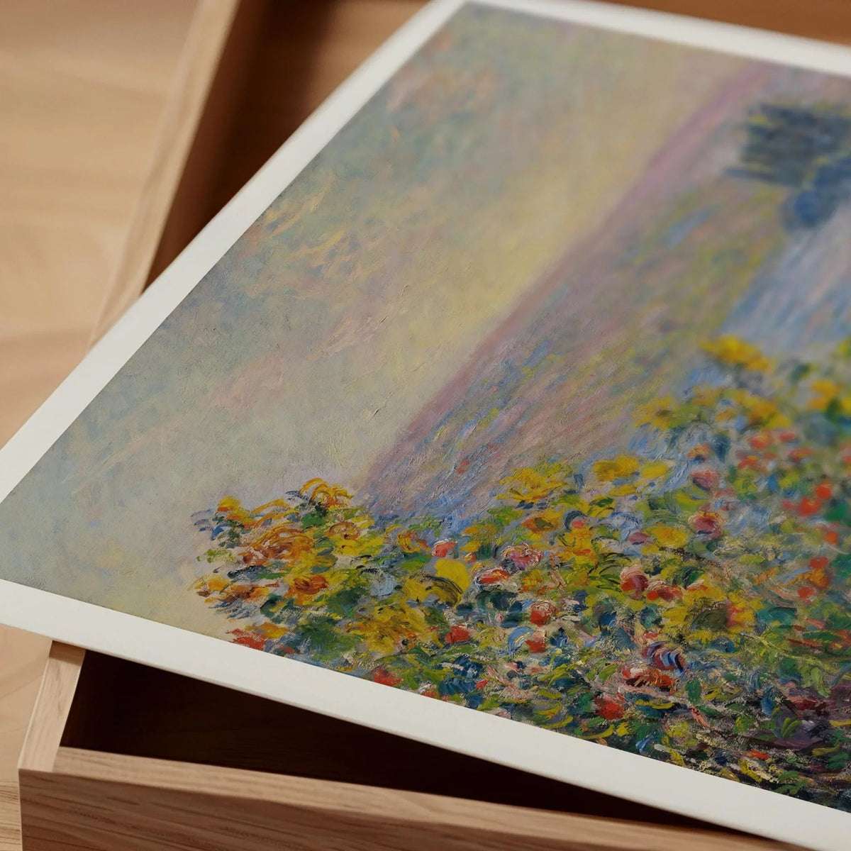 Monet Flower Beds Giclee Print: Museum-Quality Impressionist Art