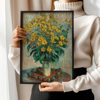 Monet Jerusalem Artichoke Flowers: Giclee Fine Art Print