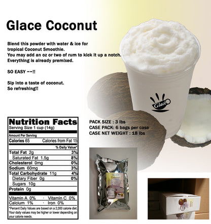 Coconut 4 in 1 Mix for Bubble Tea, Smoothies, Lattes and Frappes, 3 lbs. Bag (Case 6 x 3 lbs. Bags)  - Multi-Use Powdered Beverage Mix - Ships Free Within Canada on Orders Above CAD $199