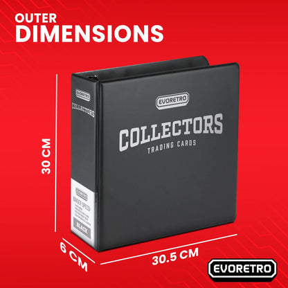EVORETRO 3-Inch Trading Card Ring Binder | Collector Album Black