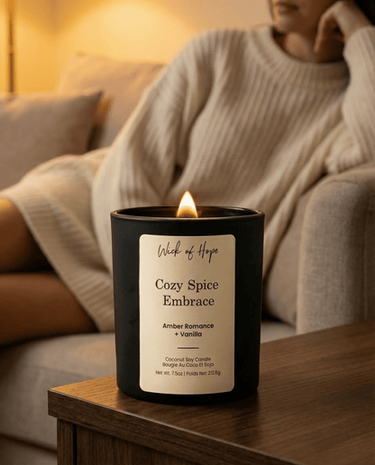 Bougie Cosy Épices Enveloppantes | Ambre Romantique + Vanille