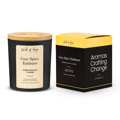 Bougie Cosy Épices Enveloppantes | Ambre Romantique + Vanille