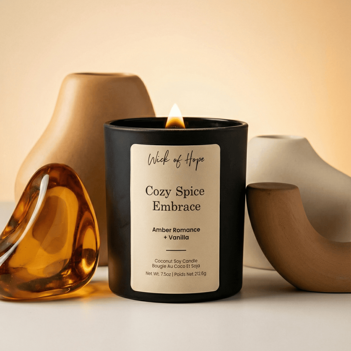 Bougie Cosy Épices Enveloppantes | Ambre Romantique + Vanille
