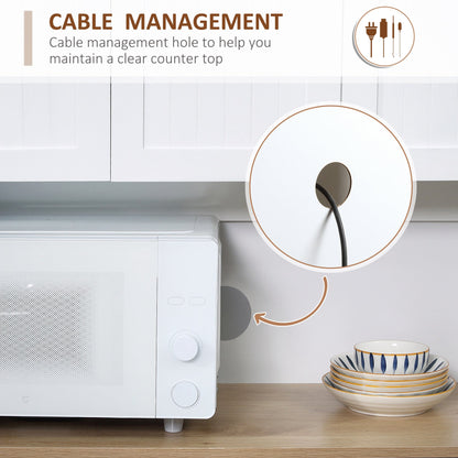Armoire de rangement de cuisine Denver 180 cm avec huche - Blanc/Chêne