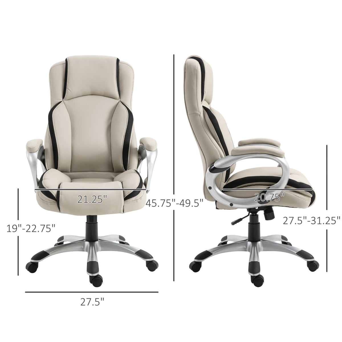 Fauteuil de bureau de direction ergonomique Fisher - Beige/Noir