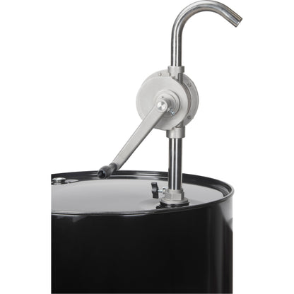 Pompe rotative à tambour, acier inoxydable, convient aux fûts de 208 L, 355 ml/course