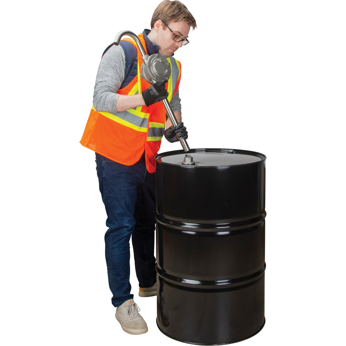 Pompe rotative à tambour, acier inoxydable, convient aux fûts de 208 L, 355 ml/course