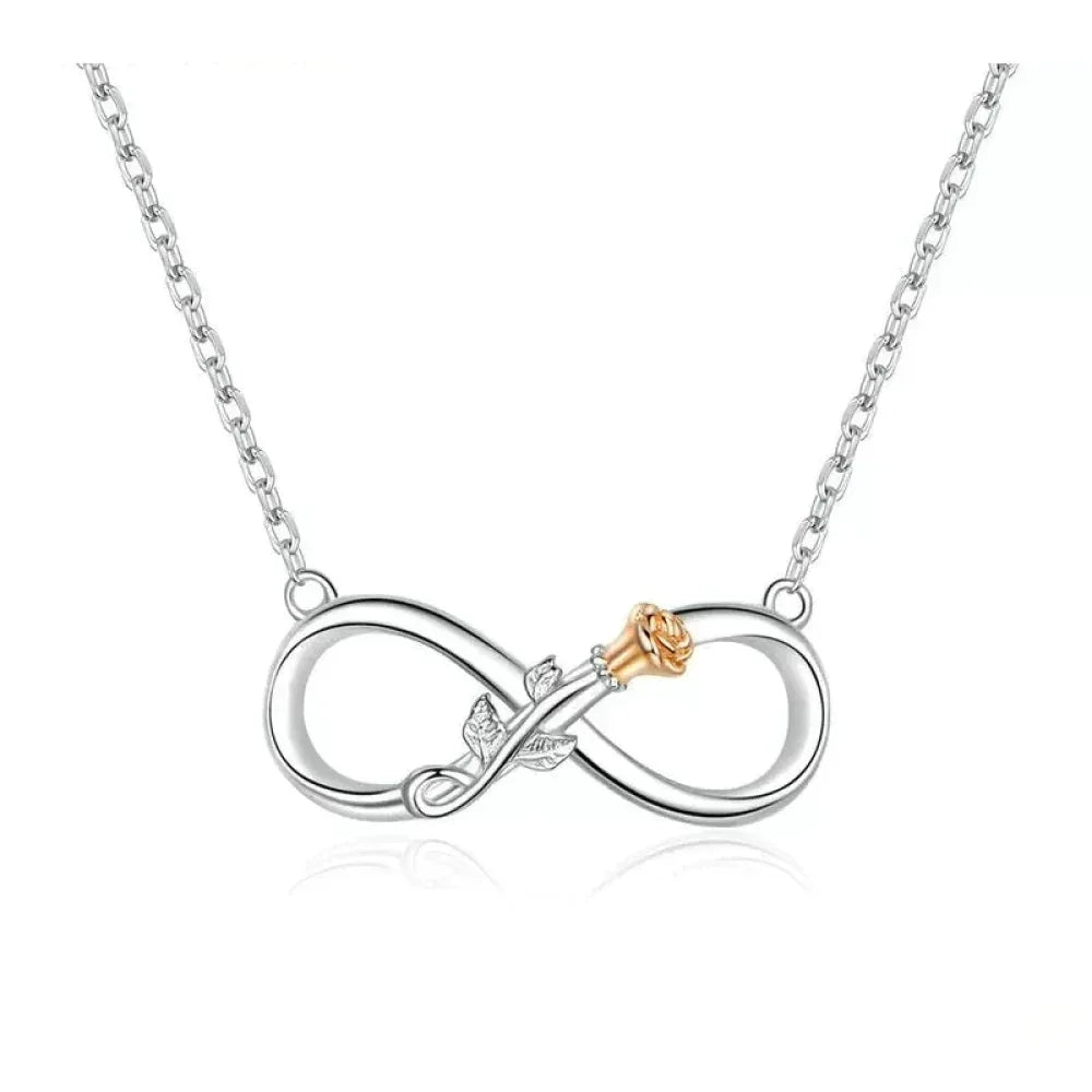 Rose Délicate : Ras-de-cou en Argent Sterling avec Motif Infini
