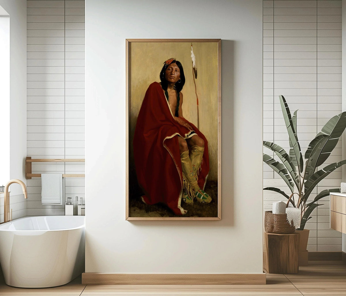 Eanger Irving Couse - Pied-d'Élan de la Tribu Taos - Art de portrait amérindien vintage