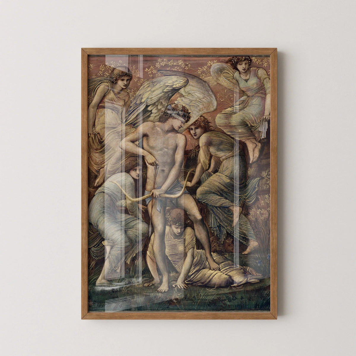 Edward Burne-Jones - Le terrain de chasse de Cupidon | Œuvre d'art classique de la mythologie (disponible encadrée à la main ou sans cadre)