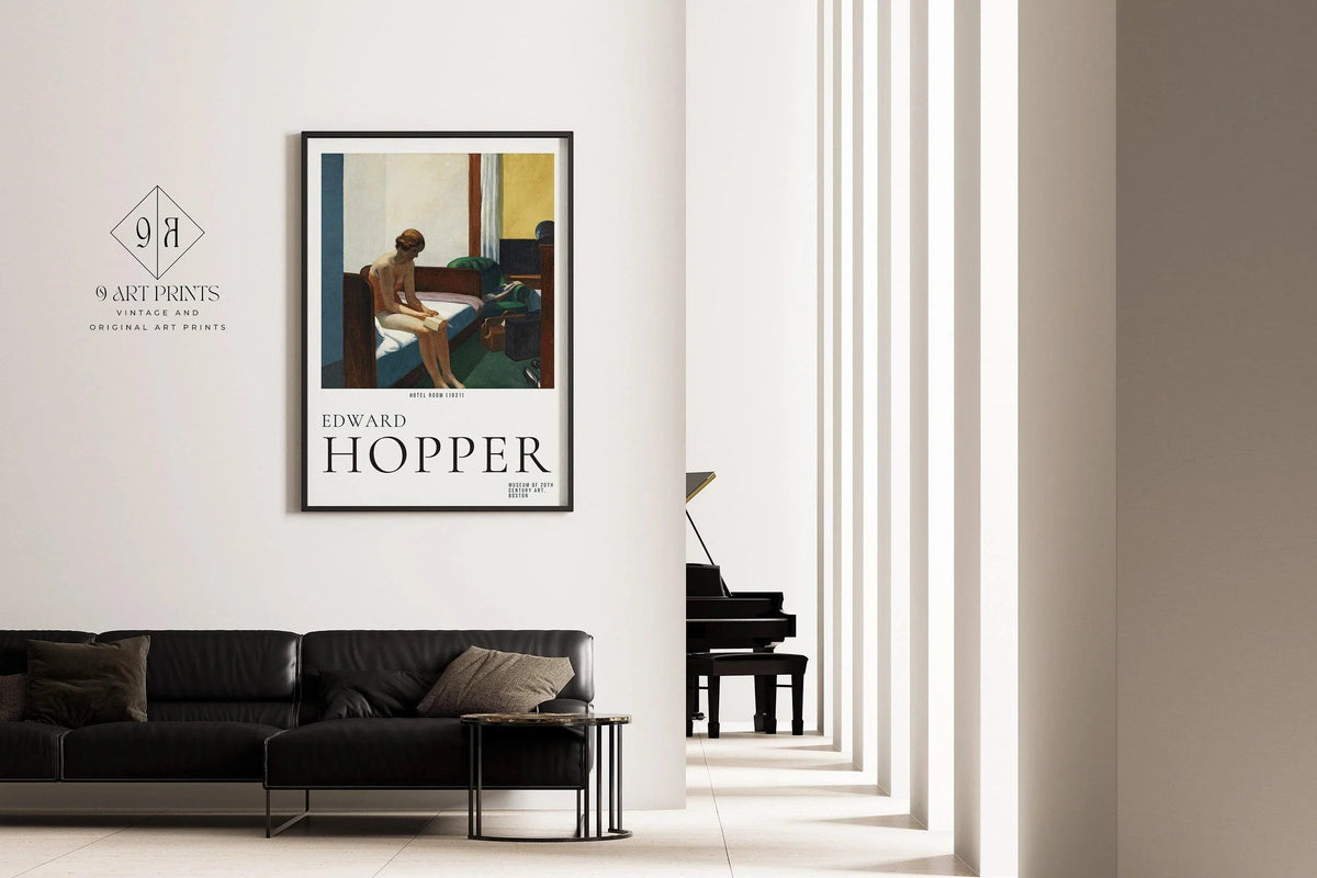 Edward Hopper - HOTEL ROOM | Famous Art (available handframed or unframed)