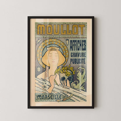 Art Nouveau Poster: Eugene Roux - Moullot Marseille, Mosaic Design