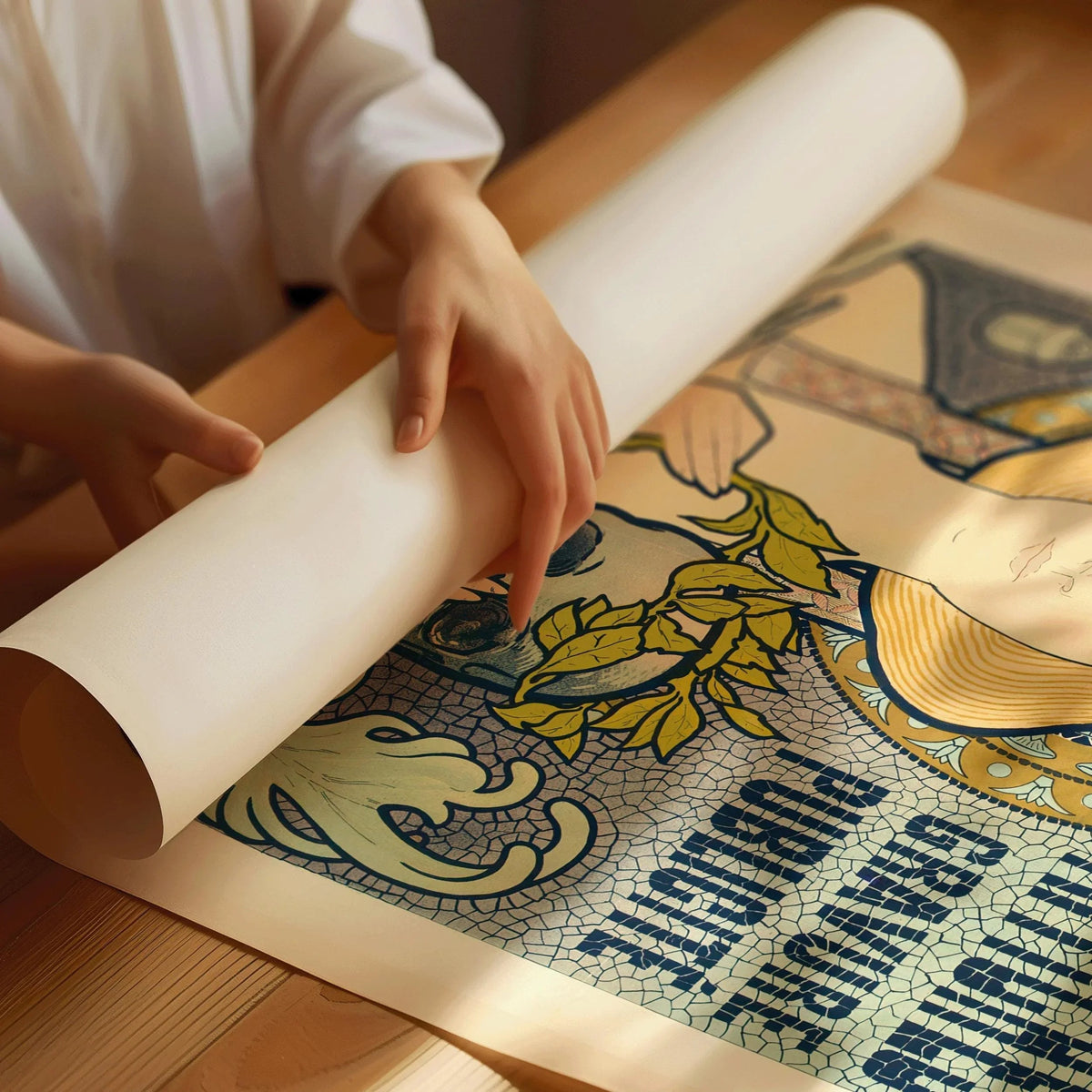 Art Nouveau Poster: Eugene Roux - Moullot Marseille, Mosaic Design