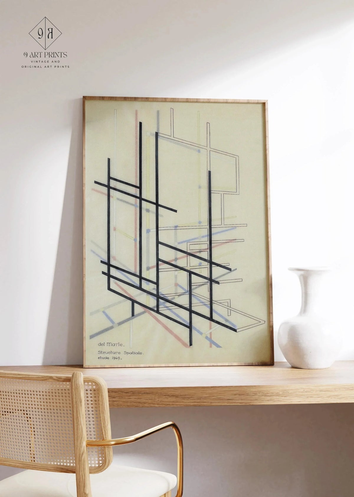 Bauhaus Structure Art Print: Felix del Marle Mid-Century Modern Giclee Print