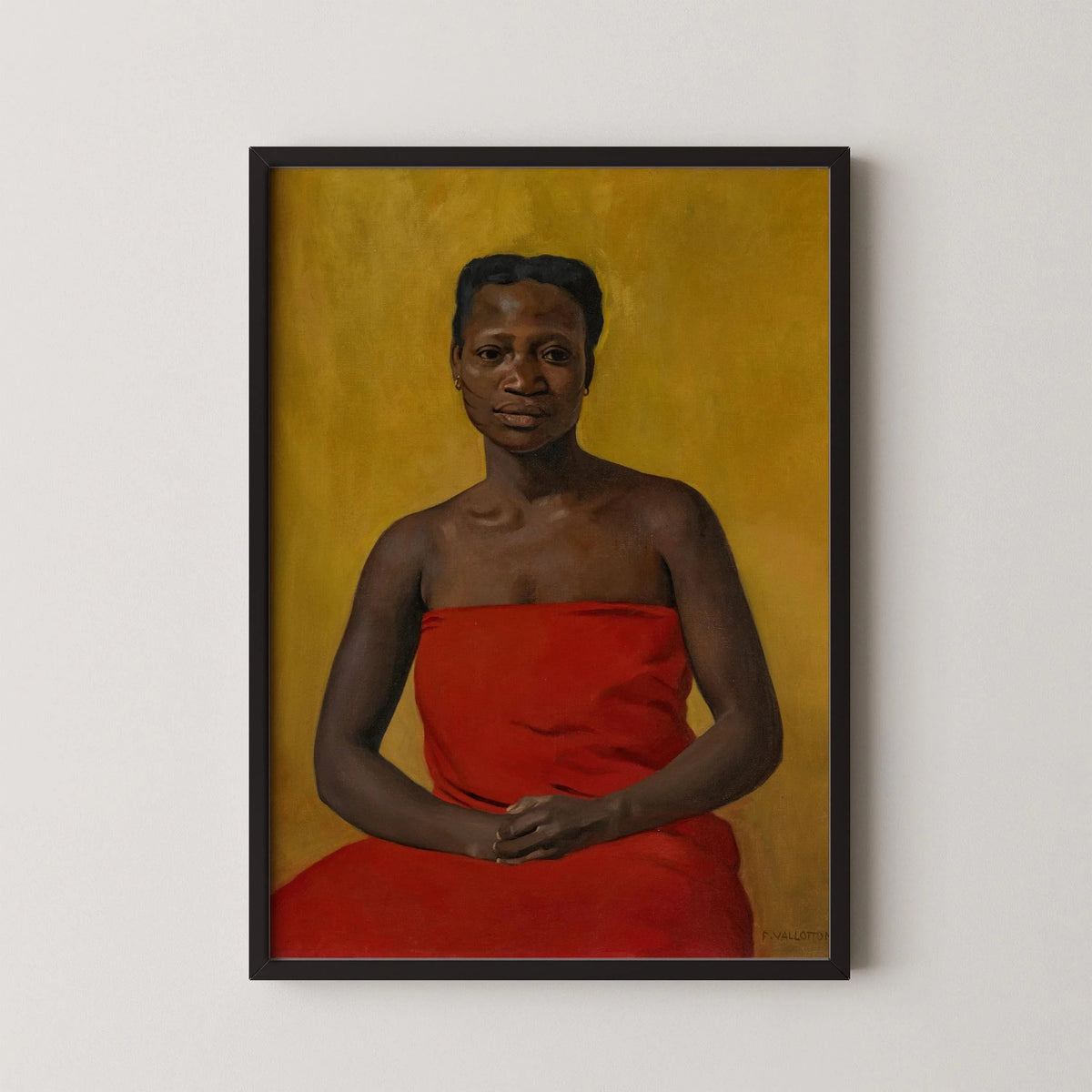 Felix Vallotton - Femme en rouge | Célèbre œuvre d'art impressionniste (disponible encadrée à la main ou non encadrée)