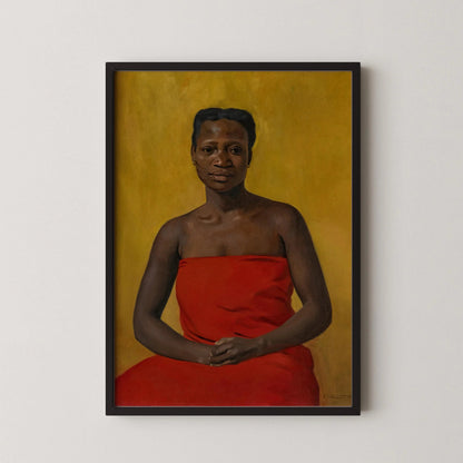 Felix Vallotton - Femme en rouge | Célèbre œuvre d'art impressionniste (disponible encadrée à la main ou non encadrée)