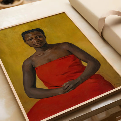 Felix Vallotton - Femme en rouge | Célèbre œuvre d'art impressionniste (disponible encadrée à la main ou non encadrée)