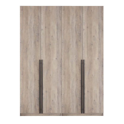 Genoa Modern 2-Piece Freestanding Wardrobe - Rustic Grey