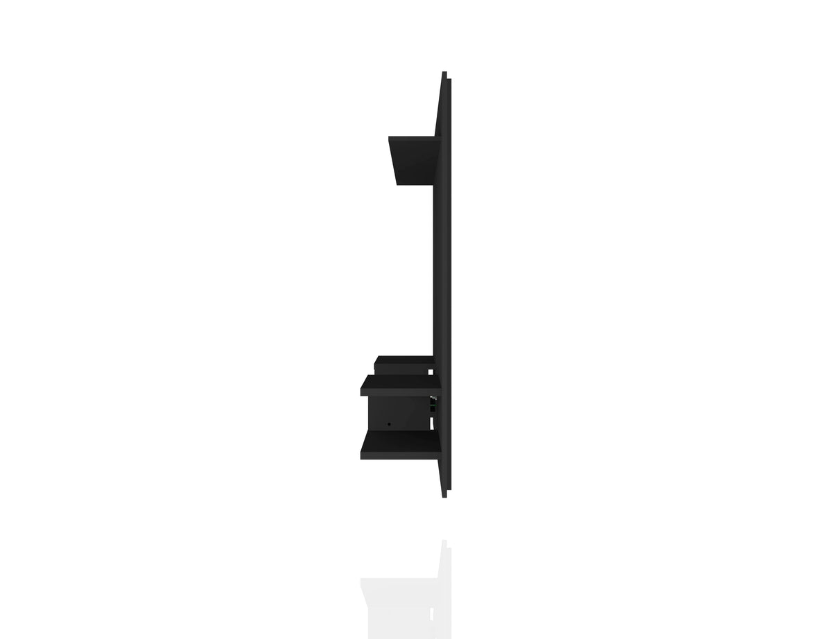 Augusta Modern Floating Shelved Entertainment Center - Black