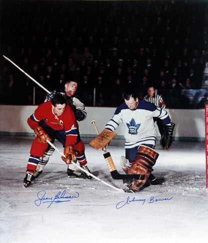 Jean Beliveau & Johnny Bower Dual-Signed 16x20 Photo