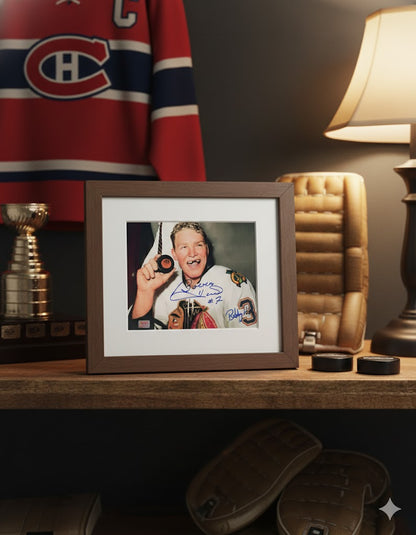 Bobby Hull Autographed 50th Goal 8x10 Colour Photograph