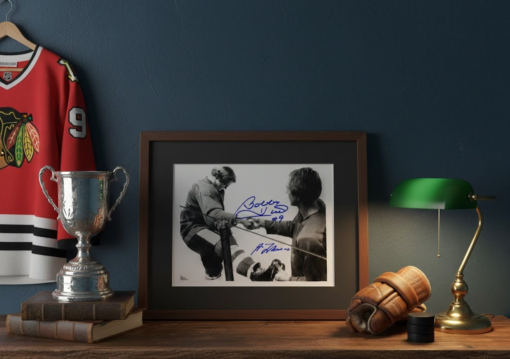 Bobby Hull & Guy Lafleur Dual Signed 8x10 Photograph