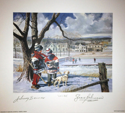 Let's Ask Lithograph Signed by Johnny Bower & Jean Béliveau