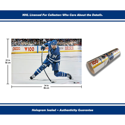 Auston Matthews Slapshot Toronto NHL Licensed Hockey Print