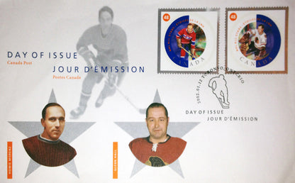 2002 Glenn Hall & Howie Morenz First Day of Issue Stamps