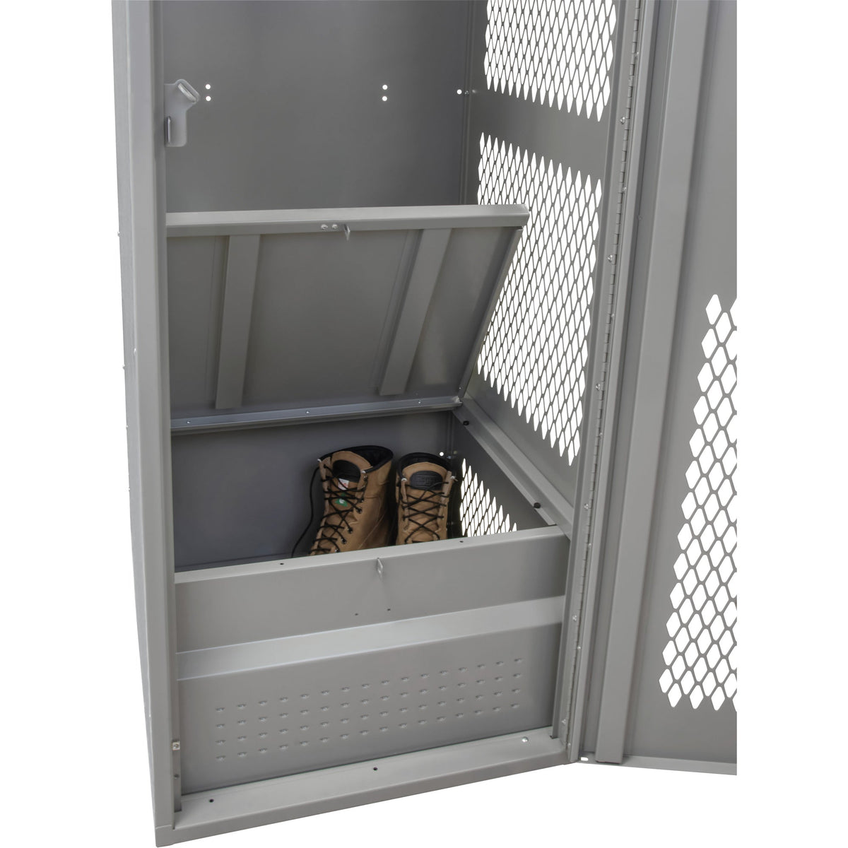 Gear Locker with Door, Steel, 24" W x 24" D x 72" H, Grey