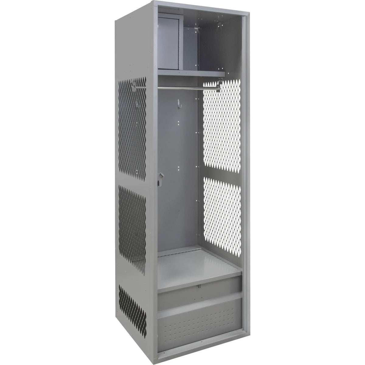 Casier de rangement pour équipements, Acier, 24" L x 18" P x 72" H, Gris