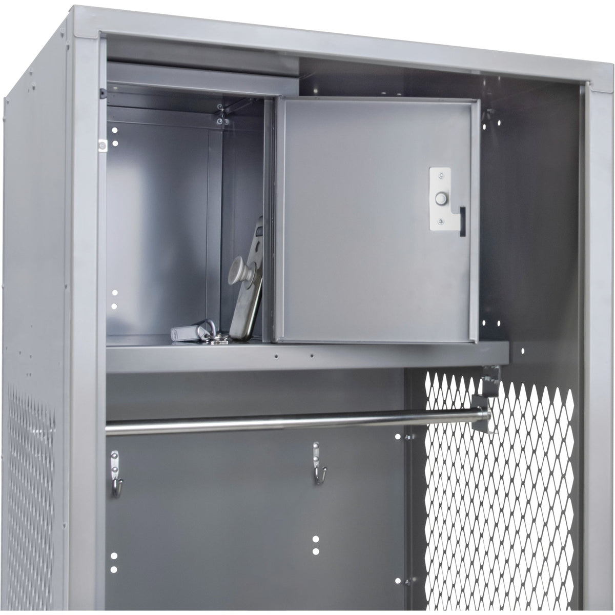 Casier de rangement pour équipements, Acier, 24" L x 18" P x 72" H, Gris