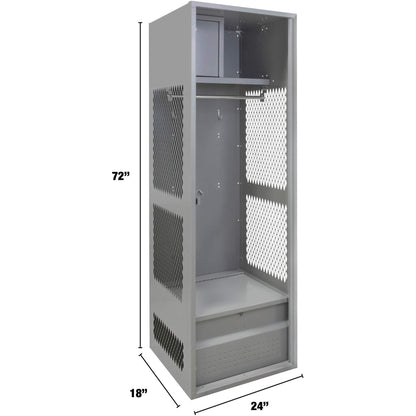 Casier de rangement pour équipements, Acier, 24" L x 18" P x 72" H, Gris