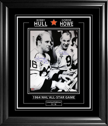Gordie Howe & Bobby Hull Signed 11x14 Framed Photo #9 of 16